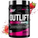 OUTLIFT Amped Max Dosed HØJT STIM Pre Workout Powder 6G Citrullin, 3.2G Beta alanine, Alpha GPC, CognatiQ, Extreme Energy, Massive Pumps, Electrolytes (Strawberry Watermelon, 22 Servere)