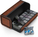 Pill Organizer 2 gange om dagen, Am Pm to gange om dagen Pill sag, Aftagelig Stor rejse Pill Box 7 dag, Ugentlig Pill Container for Vitamin Medicin Supplement Fish Oil (Brown)