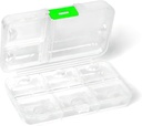 Pill Organizer, Bærbar Pill Case, 9 rum Fugtighed- Proof Travel Pill Case for Vitaminer, Medicin, Fiskeolie, Kosttilskud, Pill Dispenser (hvid)