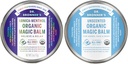Dr. Bronners - Organic Magic Balm (2 Oz Variety Pack) Arnica- Menthol & Baby Uduftende - Lavet med Økologisk Bivoks & Hamp Oil, Fugt og lindrer hænder, Ansigtet & Kropstykkelse 124; 2 Greve
