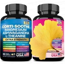 Soothe & Smooth Bundle, Cortisol Support Multivitamin Combo,200mg Magnesium Glycinate,150mg L-Theanine,150mg Ashwagandha,Phosphatidylserine,and Herbal Blend Cortisol Manager