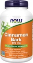NOW Foods Supplements, Cinnamon Bark 600 mg, Non-GMO Project Verified, Healthy Glucose Metabolism*, 240 Veg Capsules