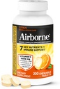 Airborne 1000mg C-vitamin med D og zink, multivitamin immunsupporttilskud med antioxidanter A, C og E, 200 tyggetabletter, Citrus Flavor