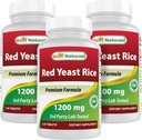 Bedste Naturals Red Yeast Rice 1200 mg (non- GMO) 120 tabletter (120 greve (pakning med 3))