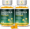 2 Pack Sugar- Free Rhodiola Rosea Gummies 1000mg, Rhodiola Rosea Supplement for kvinder & mænd, Support Endurance, Mood & Energy, Non- GMO, Vegan, 120 Greve