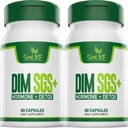 DIM SGS + - Hormone + Detox, fremmer normal østrogen Metabolisme, Hormonbalance, Hormonal Acne Kosttilskud, Menopause Support, Hjælper Control Appetit, fremmer afgiftning (2 pakker)