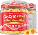 CoQ10 Gummies for adult - Sugar Free CoQ10 100mg / 200mg w / Magnesium, Ashwagandha, methylvitaminer B9, B12, B6, sort pepper, høj Absorption CoQ10 Supplement - energi, antioxidant, slap & ben, 2Pack